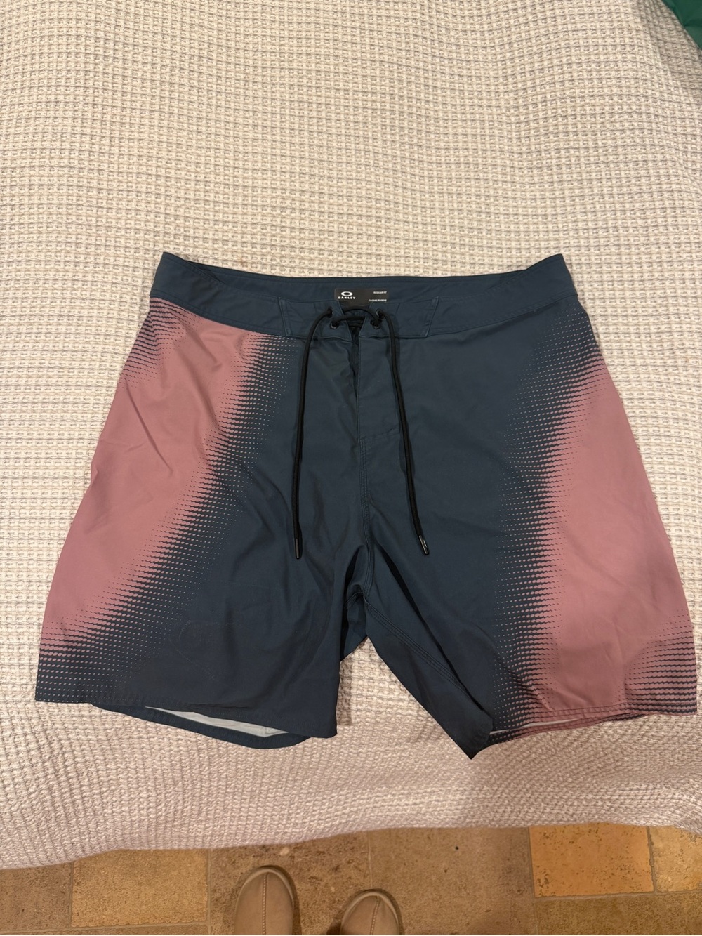 Oakley Navy and Dusty Rose Men's Swim Board Shorts